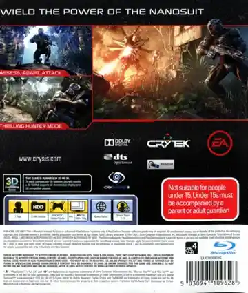 Crysis 3 (USA) (Multiplayer Open Beta) box cover back